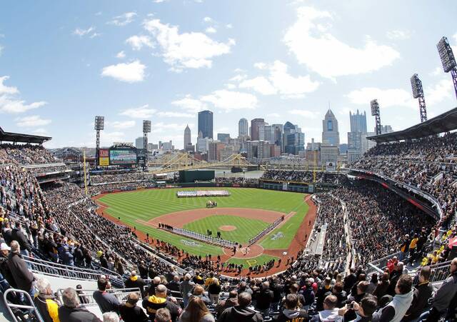 A general view of PNC Park during opening day between the Pittsburgh Pirates and the St. Louis Cardinals.