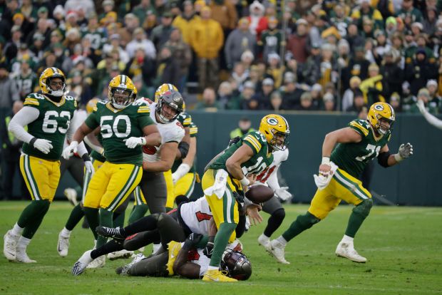 Green Bay Packers quarterback Jordan Love (10) before an NFL football game Sunday, Dec. 17, 2023, in Green Bay, Wis. (AP Photo/Mike Roemer)