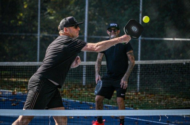 In addition to running and biking, Annapolis Mayor Gavin Buckley is an avid pickleball player. He plays at the Truxtun Park courts. (Jerry Jackson/Staff Photo)