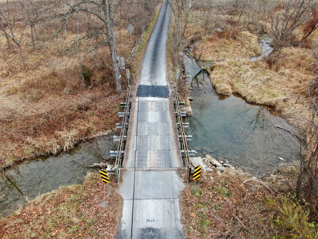 Dec. 1, 2023: Board of Carroll County Carroll County Commissioners meeting Thursday, discussed the possible closing of the bridge at Babylon Road, looking north near Kump Station Road. County officials are considering replacing the Babylon Road bridge with something new and safer. The bridge crosses over Silver Run in northwestern Carroll County. (Jeffrey F. Bill/Staff)