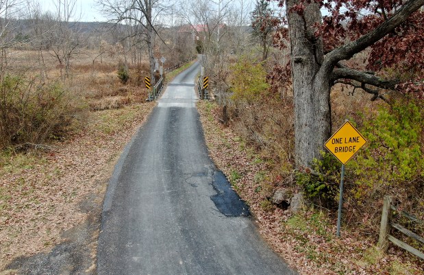 Dec. 1, 2023: Board of Carroll County Carroll County Commissioners meeting Thursday, discussed the possible closing of the bridge at Babylon Road, looking north, near Kump Station Road. County officials are considering replacing the Babylon Road bridge with something new and safer. The bridge crosses over Silver Run in northwestern Carroll County. (Jeffrey F. Bill/Staff)