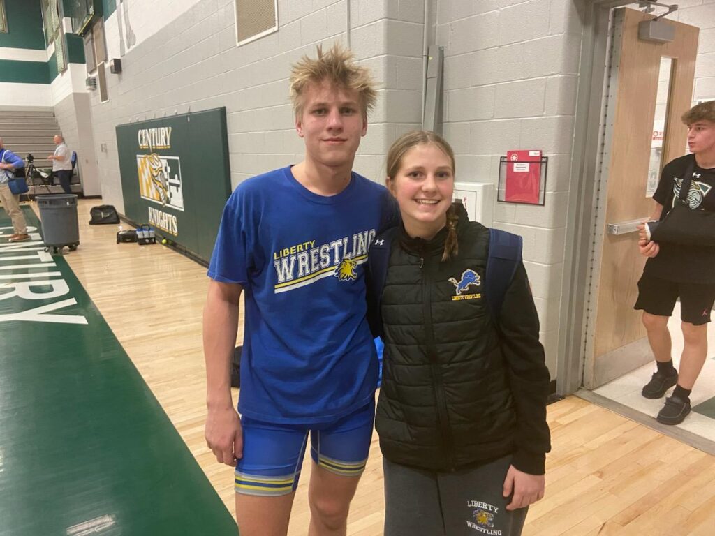 Wrestling continues to be a family affair for Liberty’s Dylan and Aubrey Ohler