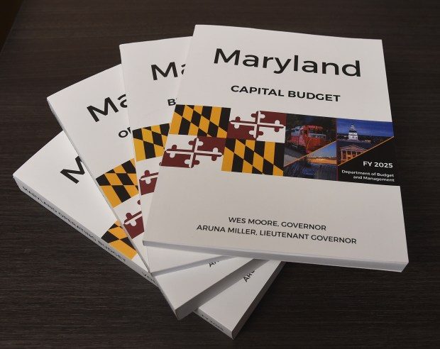 Jan. 13, 2024: Maryland Budget books for FY 2025. (Barbara Haddock Taylor/staff photo)