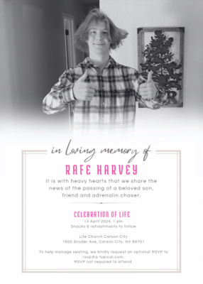 Celebration of Life for Carson High student Rafe Harvey is Saturday