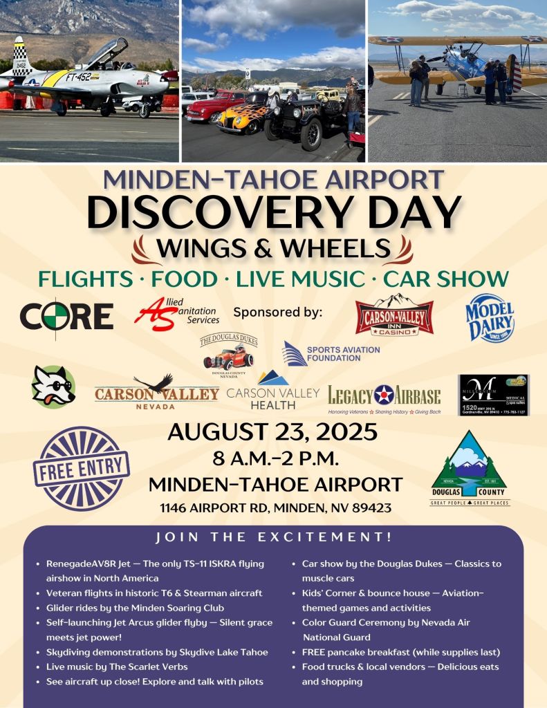 Minden-Tahoe Airport hosts free Airport Discovery Day: Wings & Wheels open house