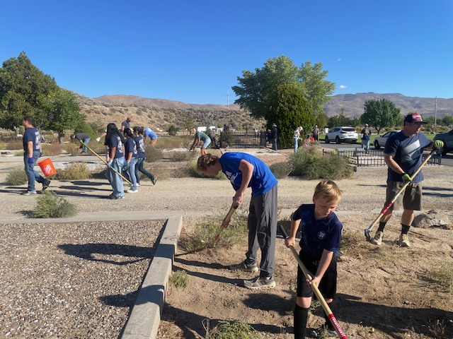 PHOTOS: Well over 100 volunteers turn out for  community cleanup at Carson City cemetery
