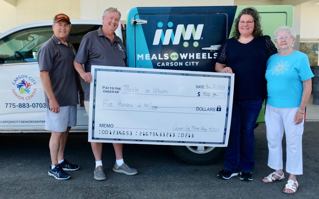 Carson City Moose Lodge donates $500 to local Meals on Wheels