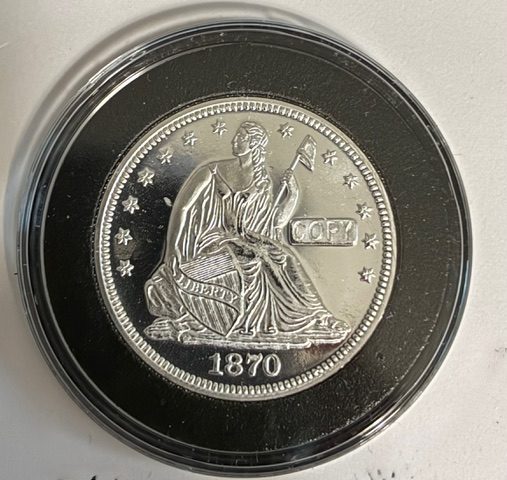 Raffle of final 1870 Carson City Minted Liberty Seated Half Dollar medallion rapidly approaching